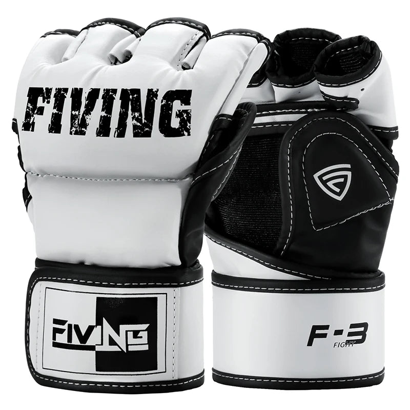 Professional Half Finger Boxing Gloves - PU Leather MMA, Kickboxing, Karate, and Muay Thai Training Equipment for Men