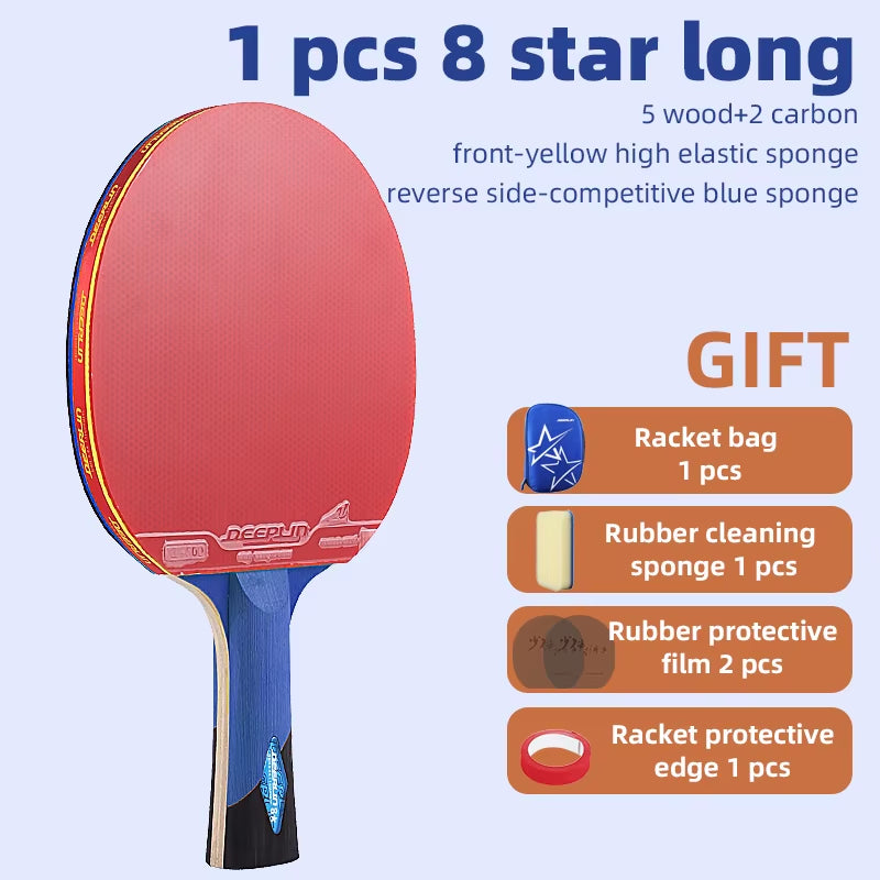 Ping Pong Paddle Killer Spin Case for Free - Professional Table Tennis Racket Beginner and Advanced Players 6 7 8 Stars