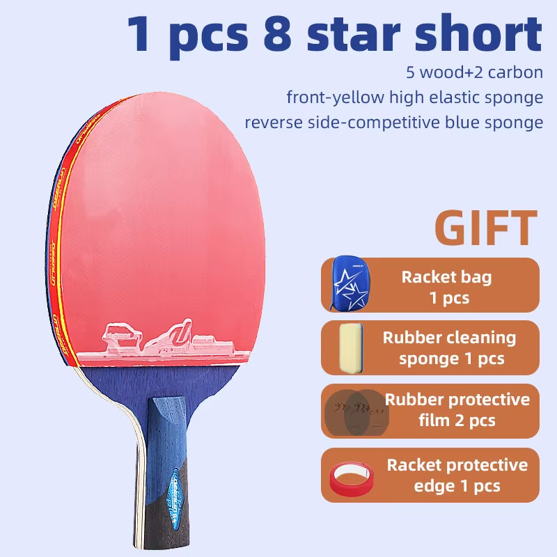 Ping Pong Paddle Killer Spin Case for Free - Professional Table Tennis Racket Beginner and Advanced Players 6 7 8 Stars