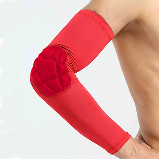 Men's Compression Elbow Sleeve - Breathable UV Protection Arm Support for Basketball and Cycling