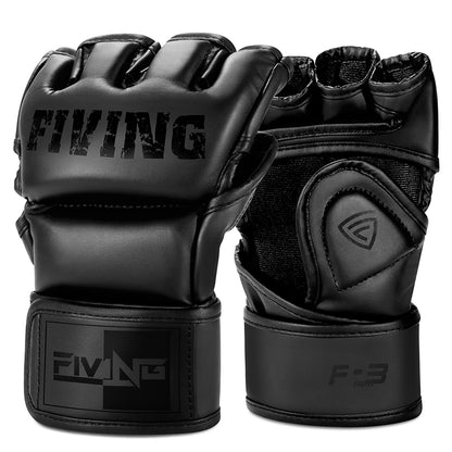 Professional Half Finger Boxing Gloves - PU Leather MMA, Kickboxing, Karate, and Muay Thai Training Equipment for Men