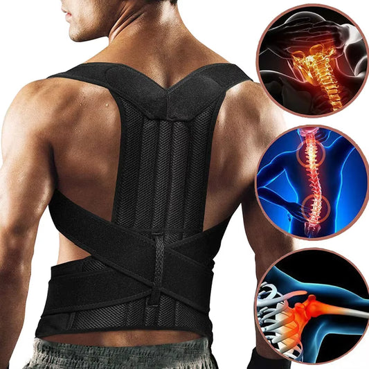 Adjustable Posture Corrector and Back Support Brace for Spine Alignment and Postural Improvement