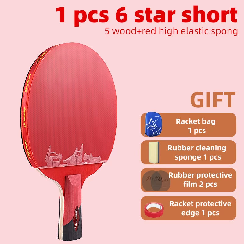 Ping Pong Paddle Killer Spin Case for Free - Professional Table Tennis Racket Beginner and Advanced Players 6 7 8 Stars