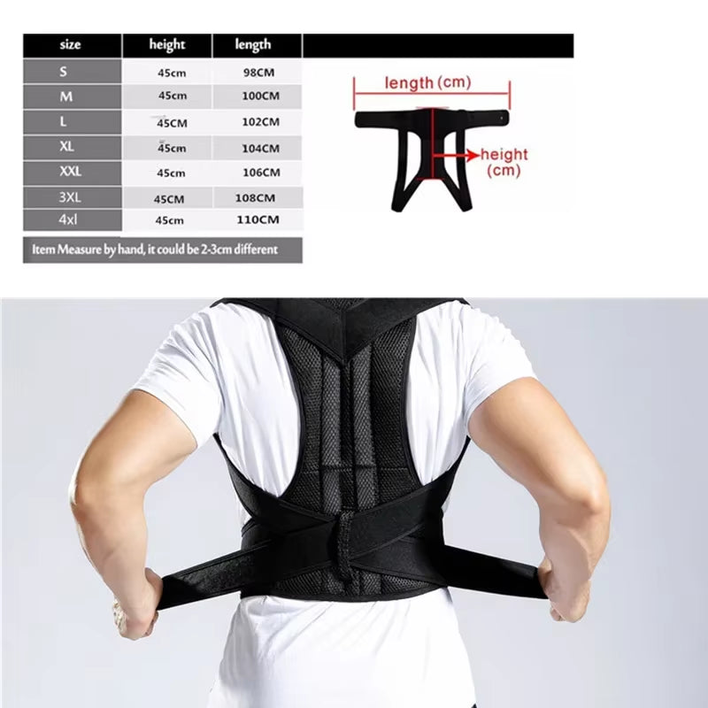 Adjustable Posture Corrector and Back Support Brace for Spine Alignment and Postural Improvement